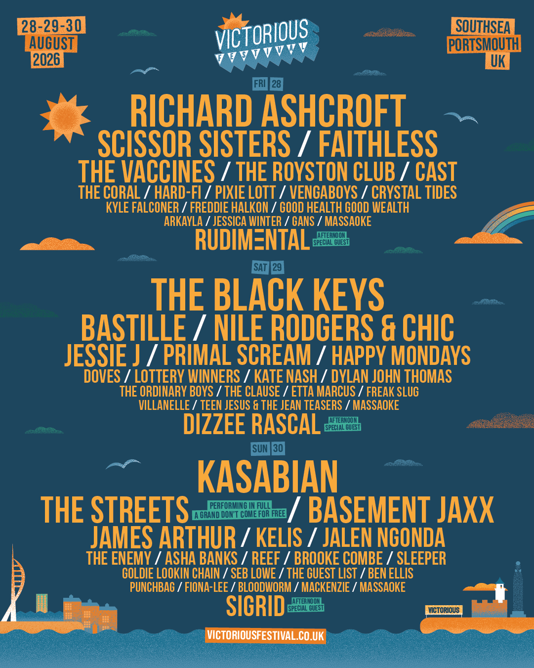 Victorious Festival 2026 lineup poster